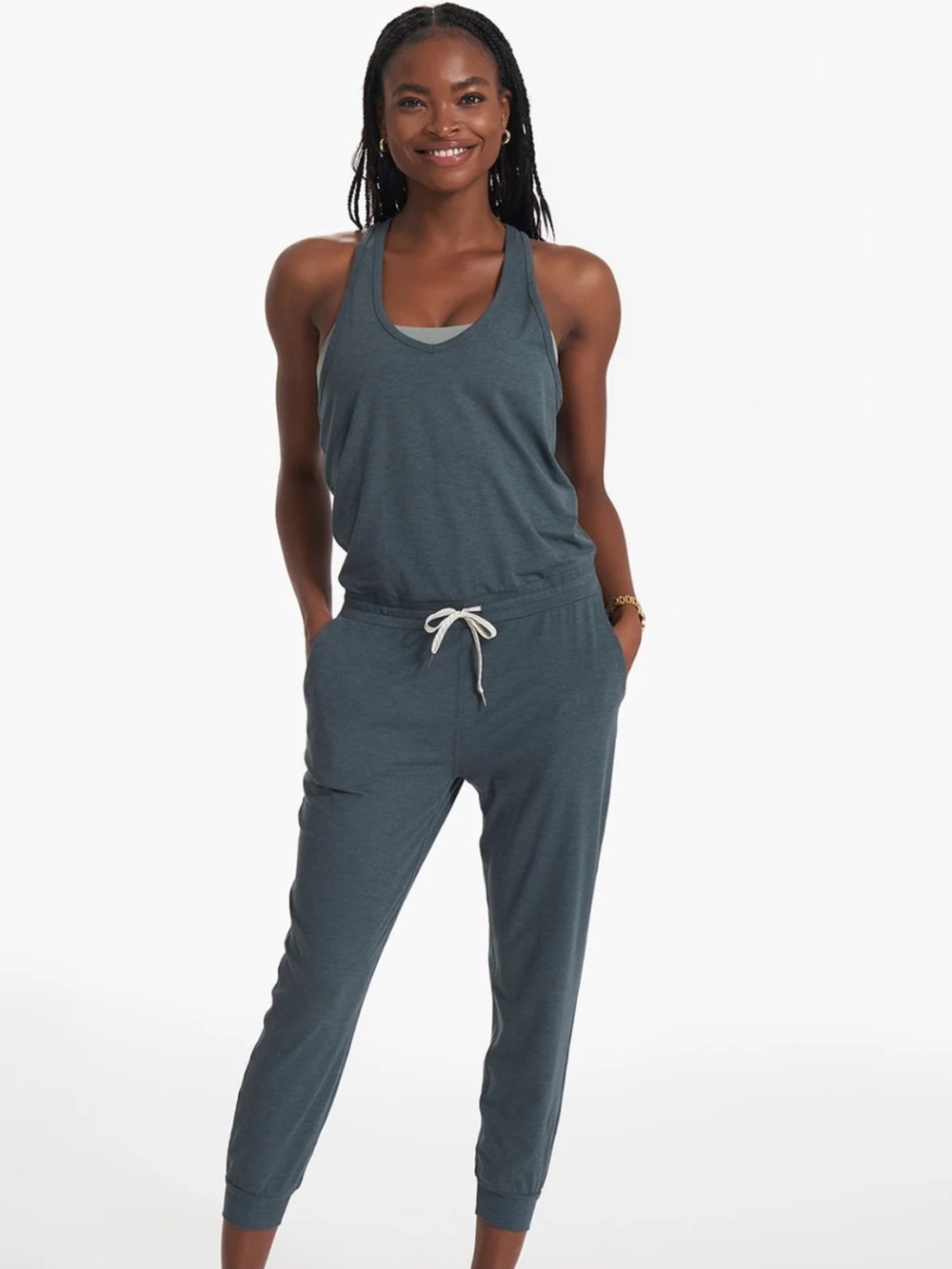 VUORI Lux Jumpsuit Stone Heather Size Small NWOT
